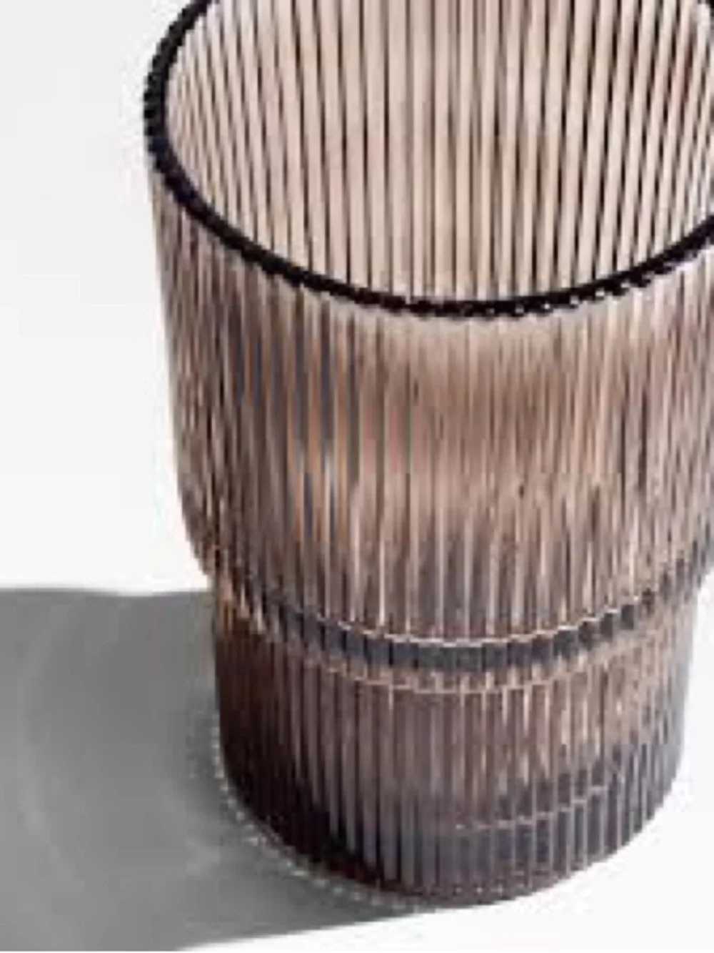 Crate&Barrel Atwell 16 oz highball stackable ribbed glass (single)